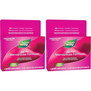 image:imageNatures Way AMPM Menopause Supplements for Women Hot Flash Relief Night Sweats Restful Sleep Mood Swings HormoneFree Formulas with Black Cohosh Theanine Valerian 60 Tablets60 Count Pack of 2