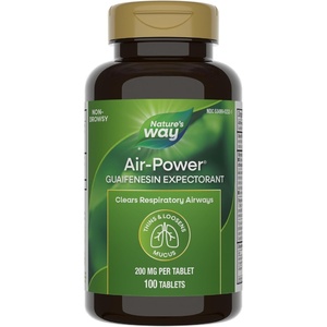 image:imageNatures Way AirPower Guaifenesin Expectorant Mucus Relief Clears Respiratory Airways Thins amp Loosens Mucus Vegan 100 Tablets Packaging May Vary