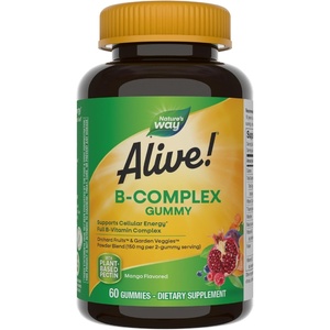 image:imageNatures Way Alive Vitamin B Complex Gummies Cellular Energy Support 8 BVitamins Vegetarian Mango Flavored 60 Count Packaging May Vary60 Count Pack of 1