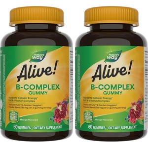 image:imageNatures Way Alive Vitamin B Complex Gummies Cellular Energy Support 8 BVitamins Vegetarian Mango Flavored 60 Count Packaging May Vary60 Count Pack of 2