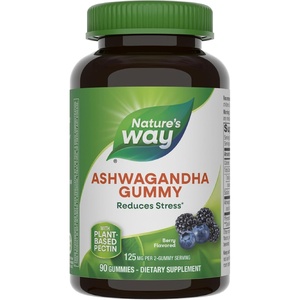 image:imageNatures Way Ashwagandha Gummies Reduce Stress with Adaptogenic Herb 125 mg Per 2Gummy Serving Berry Flavored 90 Gummies Packaging May Vary