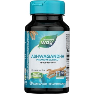image:imageNatures Way Ashwagandha Reduces Stress Premium Extract Adaptogenic NonGMO Project Verified Vegan 60 Capsules Packaging May Vary