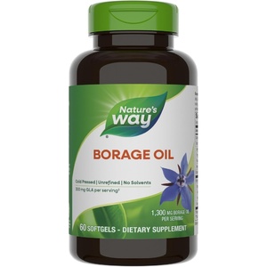image:imageNatures Way Borage Oil Supplements Cold Pressed amp Unrefined 300 mg GLA and 440 mg Linoleic Acid per Serving 60 Softgels Packaging May Vary