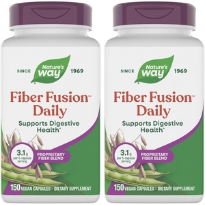 image:imageNatures Way Fiber Fusion Daily Psyllium Husk Capsules with Oat Bran Guar Gum Pectin Digestive Health Support Vegan 150 Capsules Packaging May Vary150 Count Pack of 2