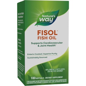 image:imageNatures Way Fisol Fish Oil Enteric Coated Supports Cardiovascular and Joint Health Mega Potency Omega3s 180 Softgels Packaging May Vary180 Count Pack of 1