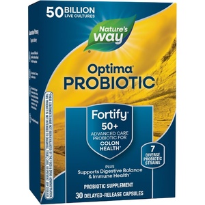 image:imageNatures Way Fortify Optima Probiotic for Adults 50 50 Billion Live Cultures Supports Digestive Balance Colon amp Immune Health No Refrigeration Needed 30 Capsules Packaging May Vary