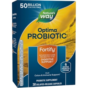 image:imageNatures Way Fortify Optima Probiotic for Men and Women 50 Billion Live Cultures 6 Strains Supports Digestive and Immune Health 30 Capsules Packaging May Vary