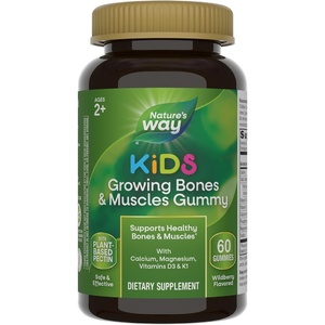 image:imageNatures Way Kids Growing Bones amp Muscles Gummies Kids Supporting Healthy Bone amp Muscle Development with Calcium Magnesium Vitamins D3 amp K1 Ages 2 Berry Flavored 60 Gummies60 Count Pack of 1