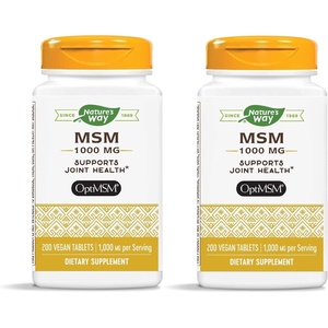 image:imageNatures Way MSM Supports Joint Health Healthy Hair amp Nails 1000 mg per Serving Gluten Free and Vegan 200 Tablets Packaging May Vary200 count Pack of 1