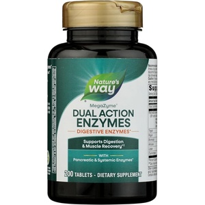 image:imageNatures Way MegaZyme Pancreatic amp Systemic Enzymes Relieves Occasional Muscle Soreness Due to Overexertion and Exercise Digestive Support 200 Tablets Packaging May Vary200 Count Pack of 1