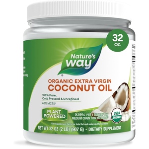 image:imageNatures Way Organic Extra Virgin Coconut Oil Pure ColdPressed Organic Virgin Coconut Oil Hexane Free Gluten Free Contains 62 MCTs1 NonGMO Project Verified 32 Oz32 Fl Oz Pack of 1