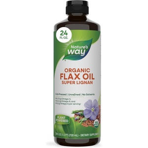 image:imageNatures Way Organic Flax Oil Super Lignan ColdPressed Flaxseed Oil with Omega3 ALA Unrefined Organic Liquid Flax Oil Supplement Unflavored 24 Fl Oz24 Fl Oz Pack of 1