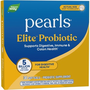image:imageNatures Way Pearls Elite Probiotic for Men and Women Supports Digestive Immune Colon Health 5 Billion Live Cultures No Refrigeration Required 30 Softgels Packaging May VaryUnflavored