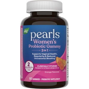 image:imageNatures Way Pearls Probiotic Womens Gummy 3in1 Reduces Occasional Bloating Supports Digestive amp Vaginal Health Gluten Free Orange Flavored 60 Gummies Packaging May Vary