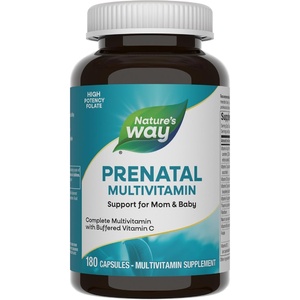image:imageNatures Way Prenatal Multivitamin with Folate for Healthy Brain and Spinal Development Buffered Vitamin C BVitamins 180 Capsules Packaging May Vary