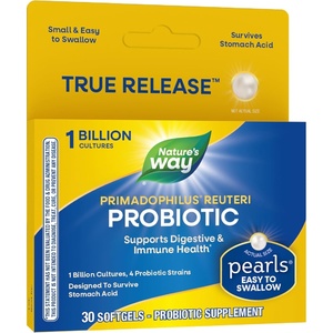 image:imageNatures Way Primadophilus Reuteri Probiotic Pearls for Digestive and Immune Health for Men and Women 4 Probiotic Strains 1 Billion Active Cultures 30 Softgels30 Count Pack of 1