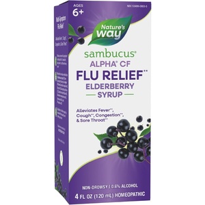 image:imageNatures Way Sambucus Alpha CF Flu Relief Elderberry Syrup with Sambucus nigra 3X and Alpha CF Relieves Flu Symptoms 4 Fl Oz Packaging May Vary