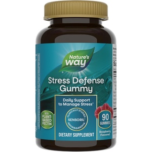 image:imageNatures Way Stress Defense Gummies Stress Support Supports Balanced Cortisol Response with Sensoril Ashwagandha Vitamins B6 C and D3 Raspberry Flavored 90 Gummies Packaging May Vary