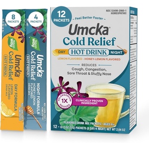 image:imageNatures Way Umcka Cold Relief Hot Drink Day amp Night Homeopathic Cold Medicine with Clinically Proven Ingredient for Cough Congestion Sore Throat Lemon amp Honey Flavored Packets 12 Count