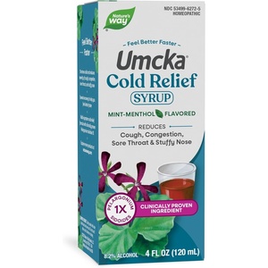 image:imageNatures Way Umcka Cold Relief Syrup Homeopathic Cold Medicine Shortens Duration amp Reduces Severity of Cough Congestion Sore Throat amp Hoarseness MintMenthol Flavored 8 fl oz4 Fl Oz Pack of 1