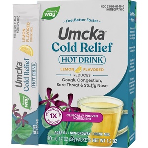 image:imageNatures Way Umcka ColdCare Soothing Hot Drink Mix Feel Better Faster Clinically Proven Lemon Flavored 10 Packets