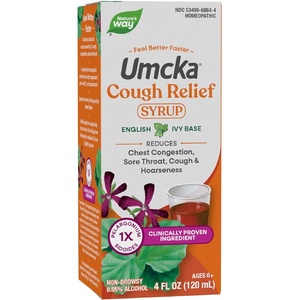 image:imageNatures Way Umcka Cough Relief Syrup Chest Congestion Sore Throat Cough Hoarseness Phenylephrine Free Homeopathic NonDrowsy 4 Fl Oz
